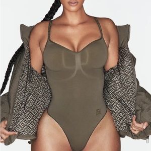 Fendi x Skims green puffer collab